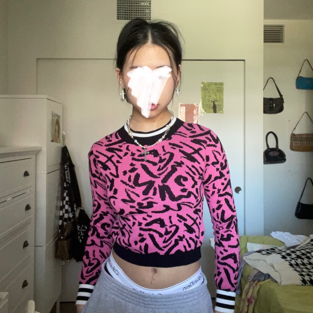 y2k graphic knit top by topshop